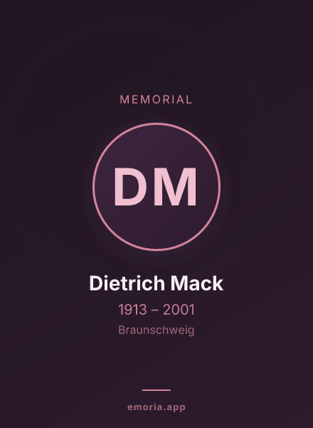 Memorial portrait of Dietrich Mack