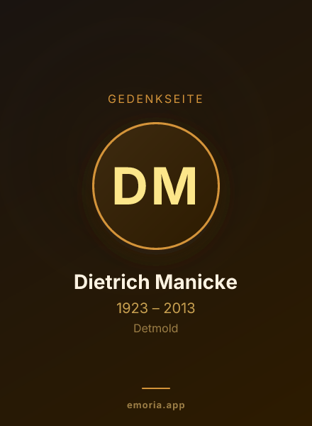 Gedenkportrait von Dietrich Manicke