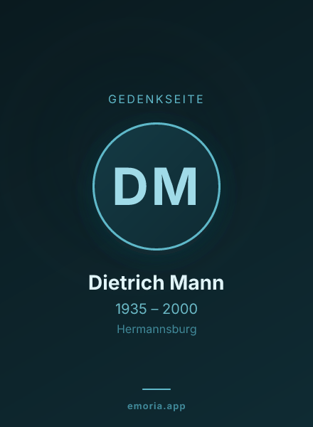 Gedenkportrait von Dietrich Mann