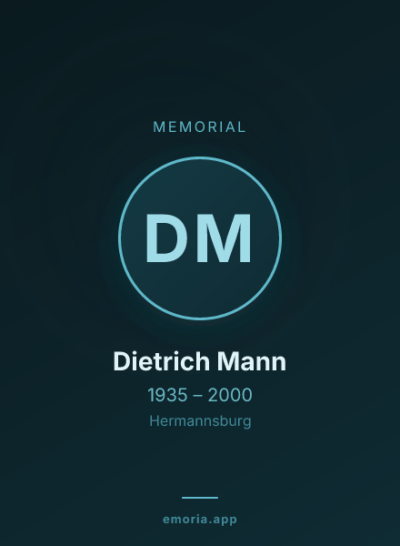 Memorial portrait of Dietrich Mann