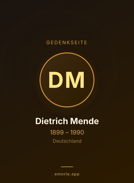 Gedenkportrait von Dietrich Mende