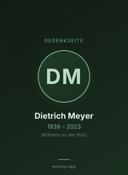 Gedenkportrait von Dietrich Meyer