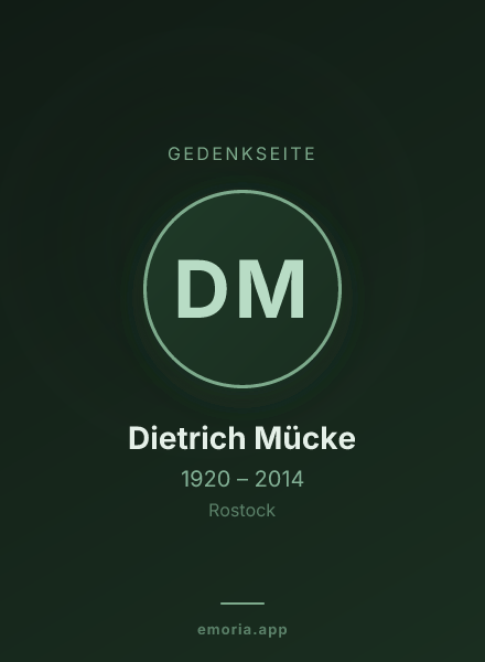 Gedenkportrait von Dietrich Mücke