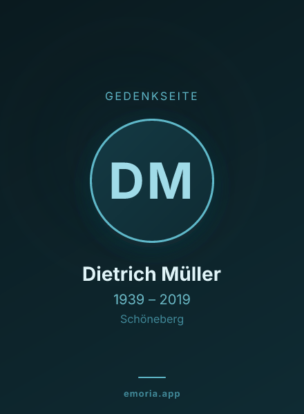 Gedenkportrait von Dietrich Müller