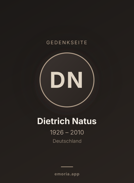 Gedenkportrait von Dietrich Natus