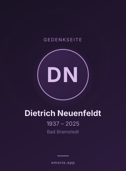 Gedenkportrait von Dietrich Neuenfeldt