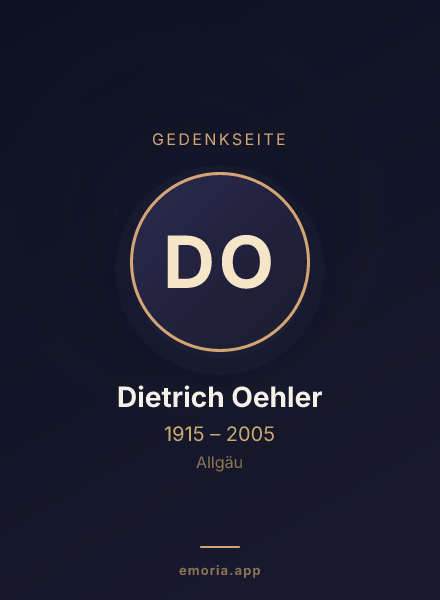 Gedenkportrait von Dietrich Oehler
