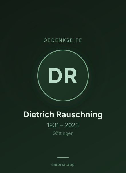 Gedenkportrait von Dietrich Rauschning