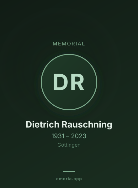 Memorial portrait of Dietrich Rauschning