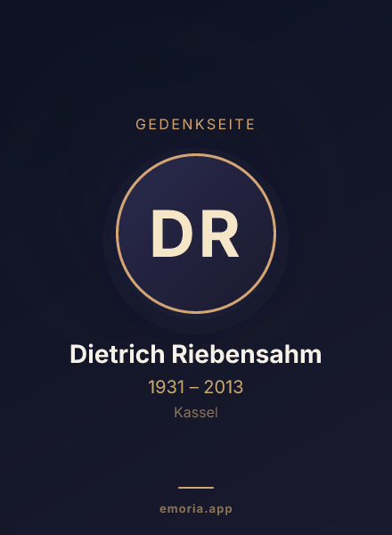 Gedenkportrait von Dietrich Riebensahm