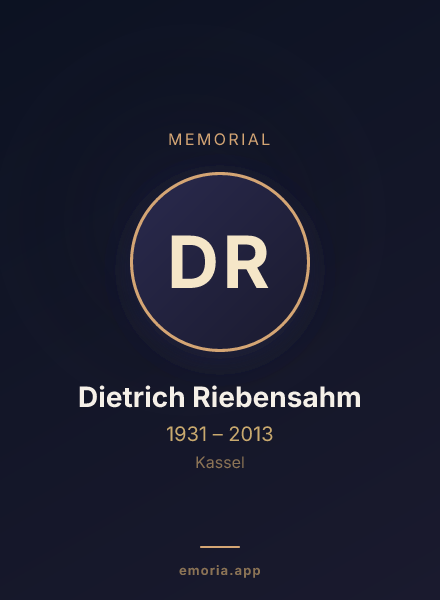 Memorial portrait of Dietrich Riebensahm