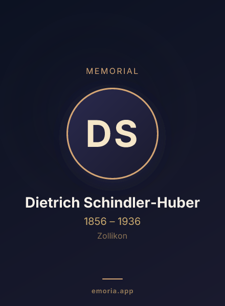 Memorial portrait of Dietrich Schindler-Huber