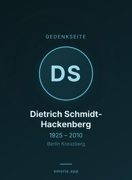 Gedenkportrait von Dietrich Schmidt-Hackenberg