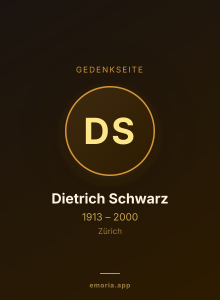 Gedenkportrait von Dietrich Schwarz