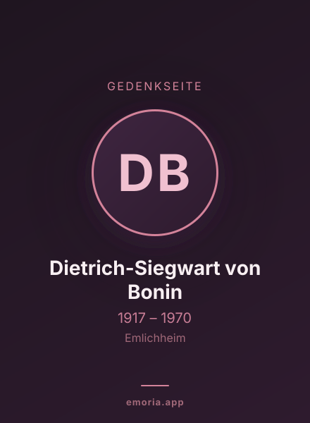 Gedenkportrait von Dietrich-Siegwart von Bonin