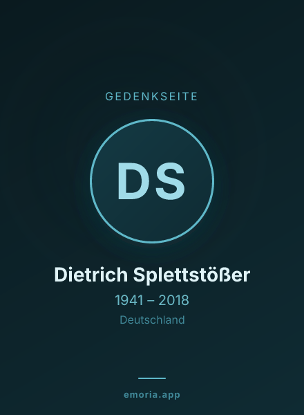 Gedenkportrait von Dietrich Splettstößer