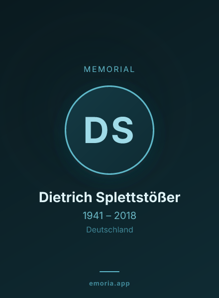 Memorial portrait of Dietrich Splettstößer