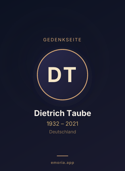 Gedenkportrait von Dietrich Taube