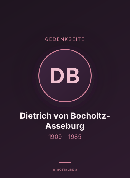 Gedenkportrait von Dietrich von Bocholtz-Asseburg