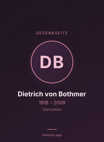 Gedenkportrait von Dietrich von Bothmer