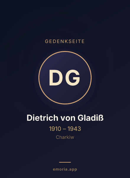 Gedenkportrait von Dietrich von Gladiß