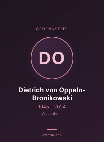 Gedenkportrait von Dietrich von Oppeln-Bronikowski
