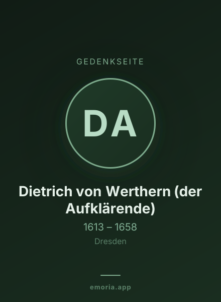 Gedenkportrait von Dietrich von Werthern (der Aufklärende)