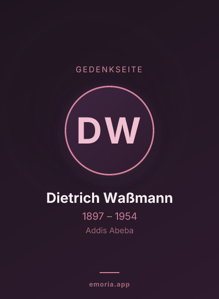 Gedenkportrait von Dietrich Waßmann