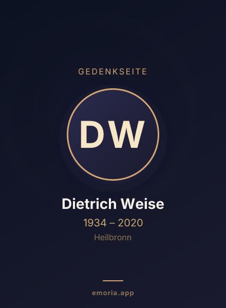 Gedenkportrait von Dietrich Weise