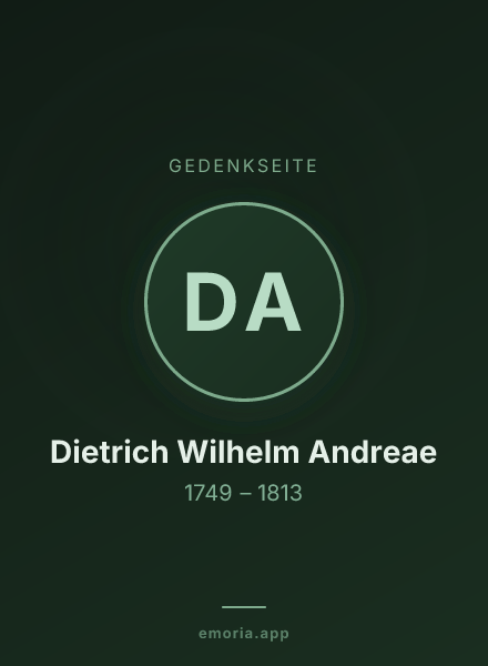Gedenkportrait von Dietrich Wilhelm Andreae