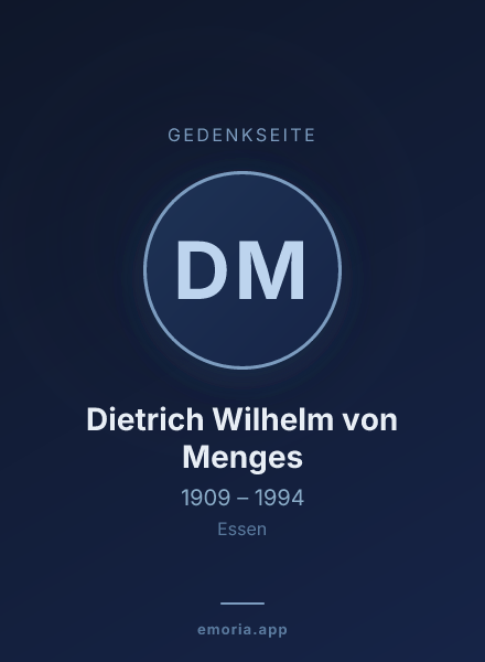 Gedenkportrait von Dietrich Wilhelm von Menges