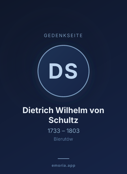 Gedenkportrait von Dietrich Wilhelm von Schultz