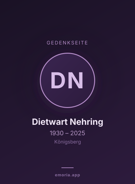 Gedenkportrait von Dietwart Nehring