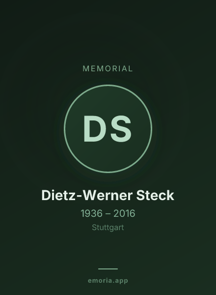 Memorial portrait of Dietz-Werner Steck