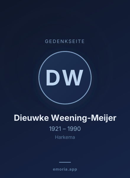 Gedenkportrait von Dieuwke Weening-Meijer