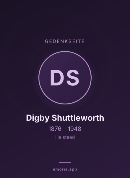 Gedenkportrait von Digby Shuttleworth