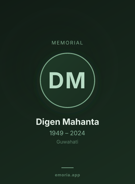 Memorial portrait of Digen Mahanta
