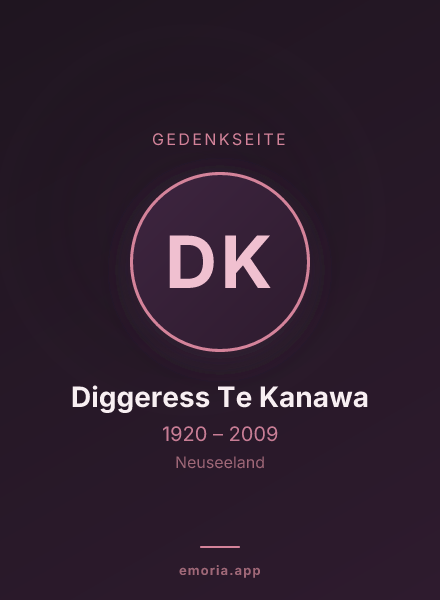 Gedenkportrait von Diggeress Te Kanawa