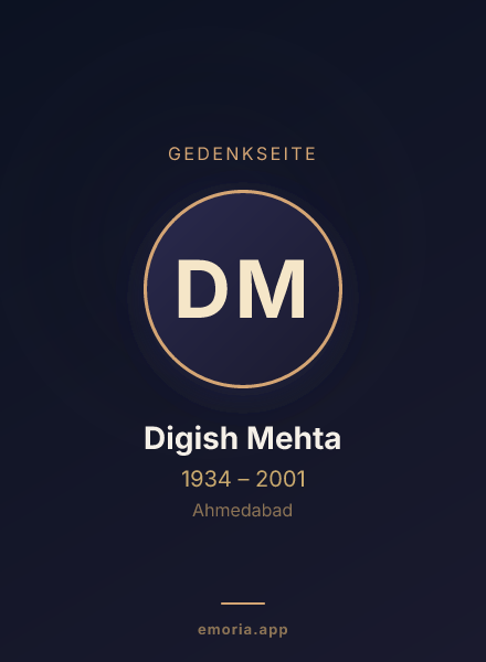 Gedenkportrait von Digish Mehta