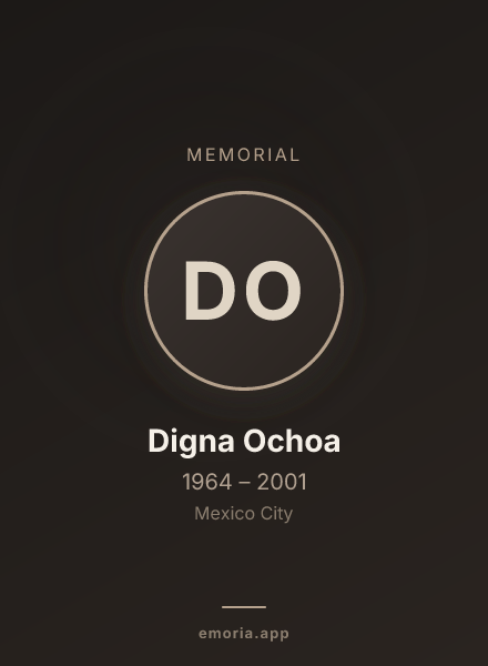 Memorial portrait of Digna Ochoa