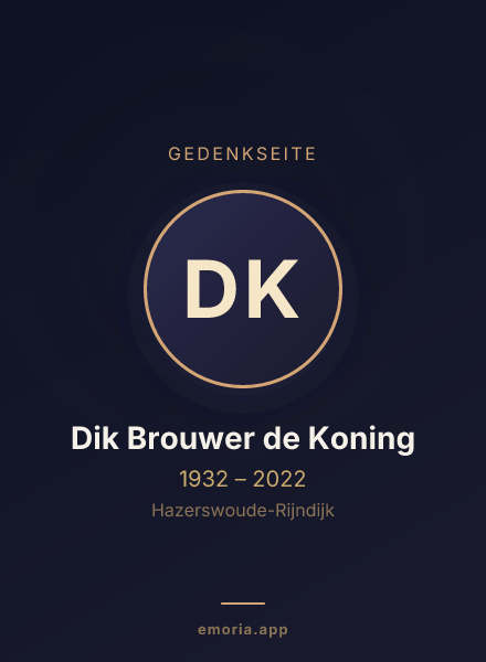 Gedenkportrait von Dik Brouwer de Koning