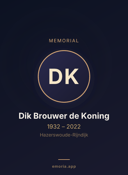 Memorial portrait of Dik Brouwer de Koning