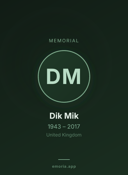 Memorial portrait of Dik Mik