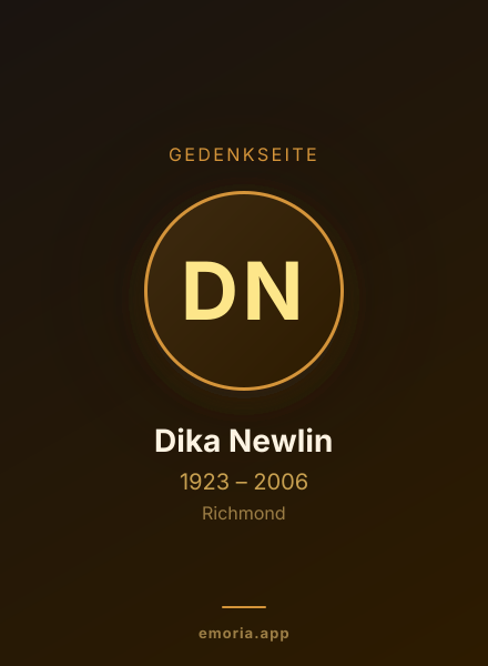 Gedenkportrait von Dika Newlin