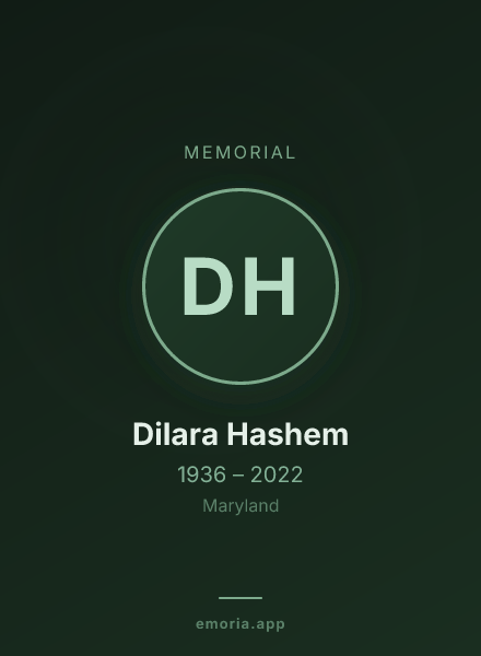 Memorial portrait of Dilara Hashem