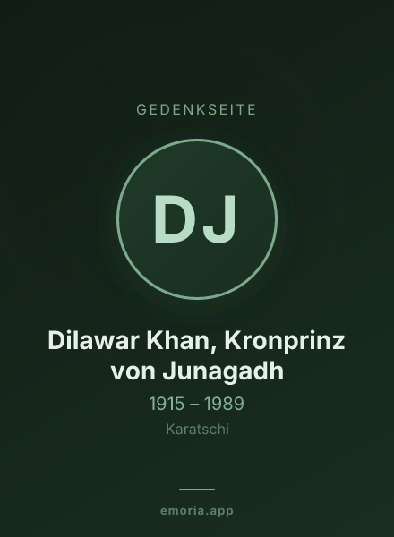 Gedenkportrait von Dilawar Khan, Kronprinz von Junagadh