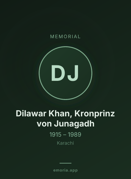 Memorial portrait of Dilawar Khan, Kronprinz von Junagadh