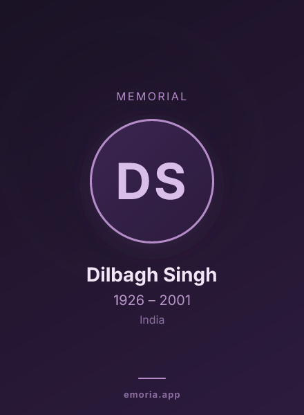 Memorial portrait of Dilbagh Singh