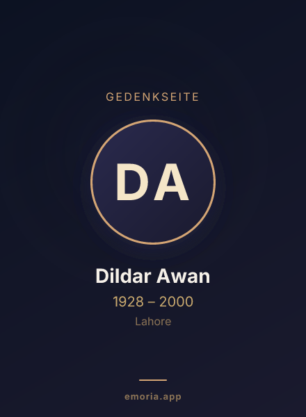 Gedenkportrait von Dildar Awan