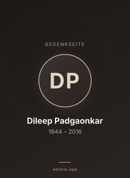 Gedenkportrait von Dileep Padgaonkar